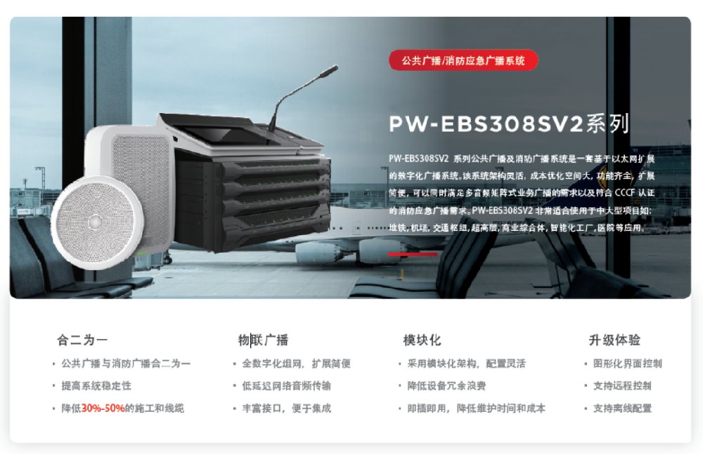 公共廣播/消防應(yīng)急廣播系統(tǒng)PW-EBS308SV2系列